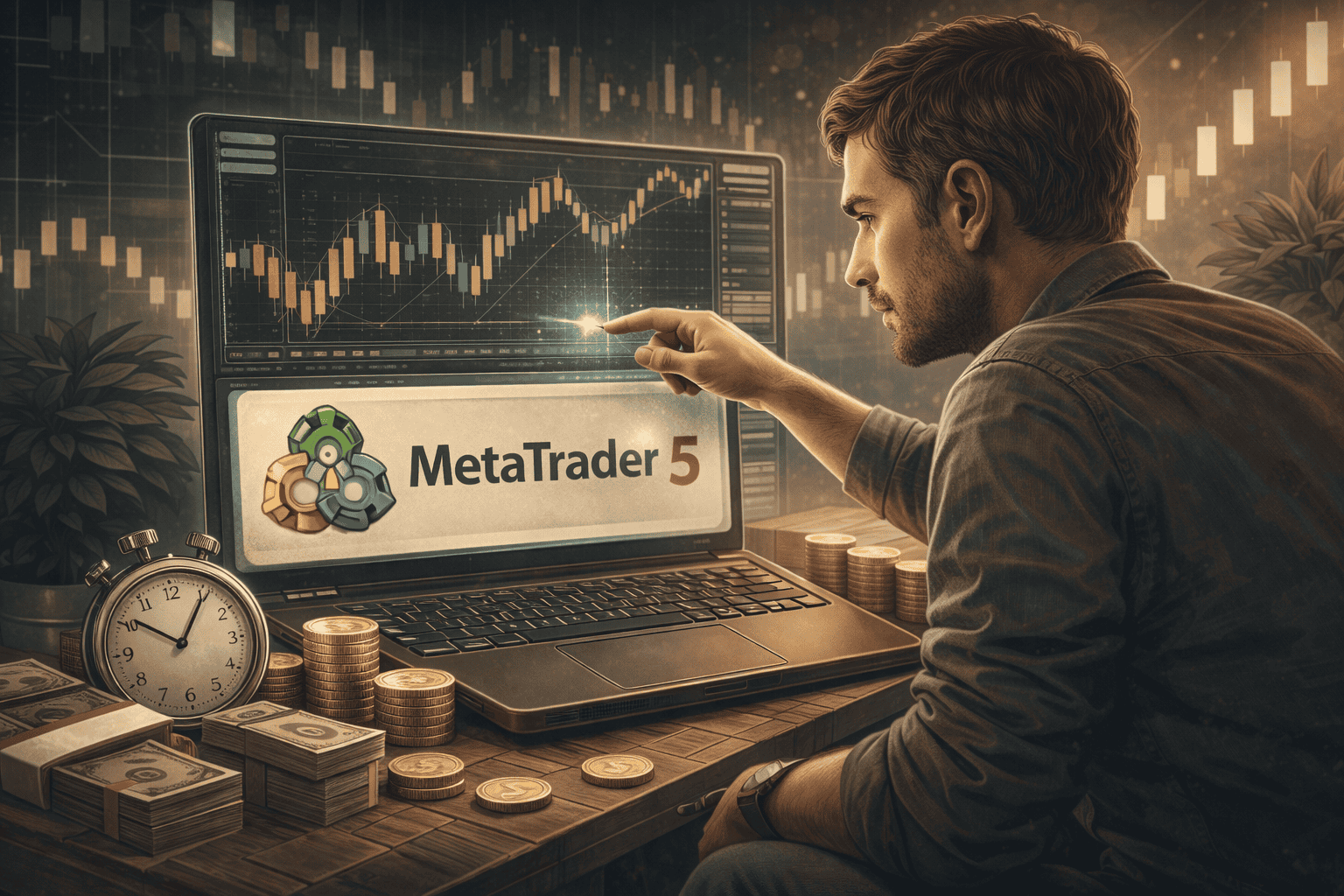 Image d'un trader qui utilise MetaTrader 5