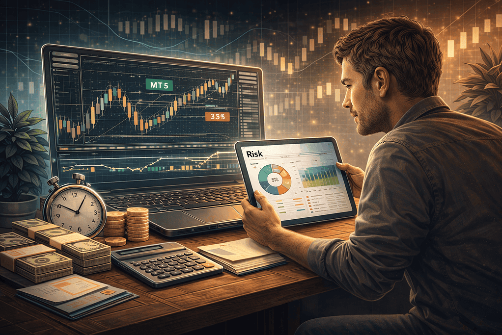 Image d'un trader qui analyse les risques