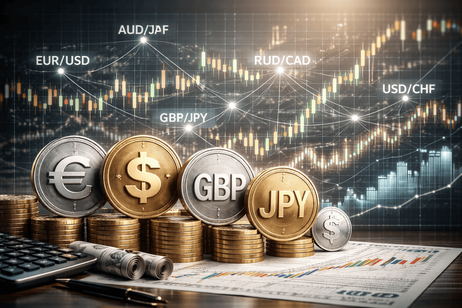 Image représentant les devises principales des paires Forex